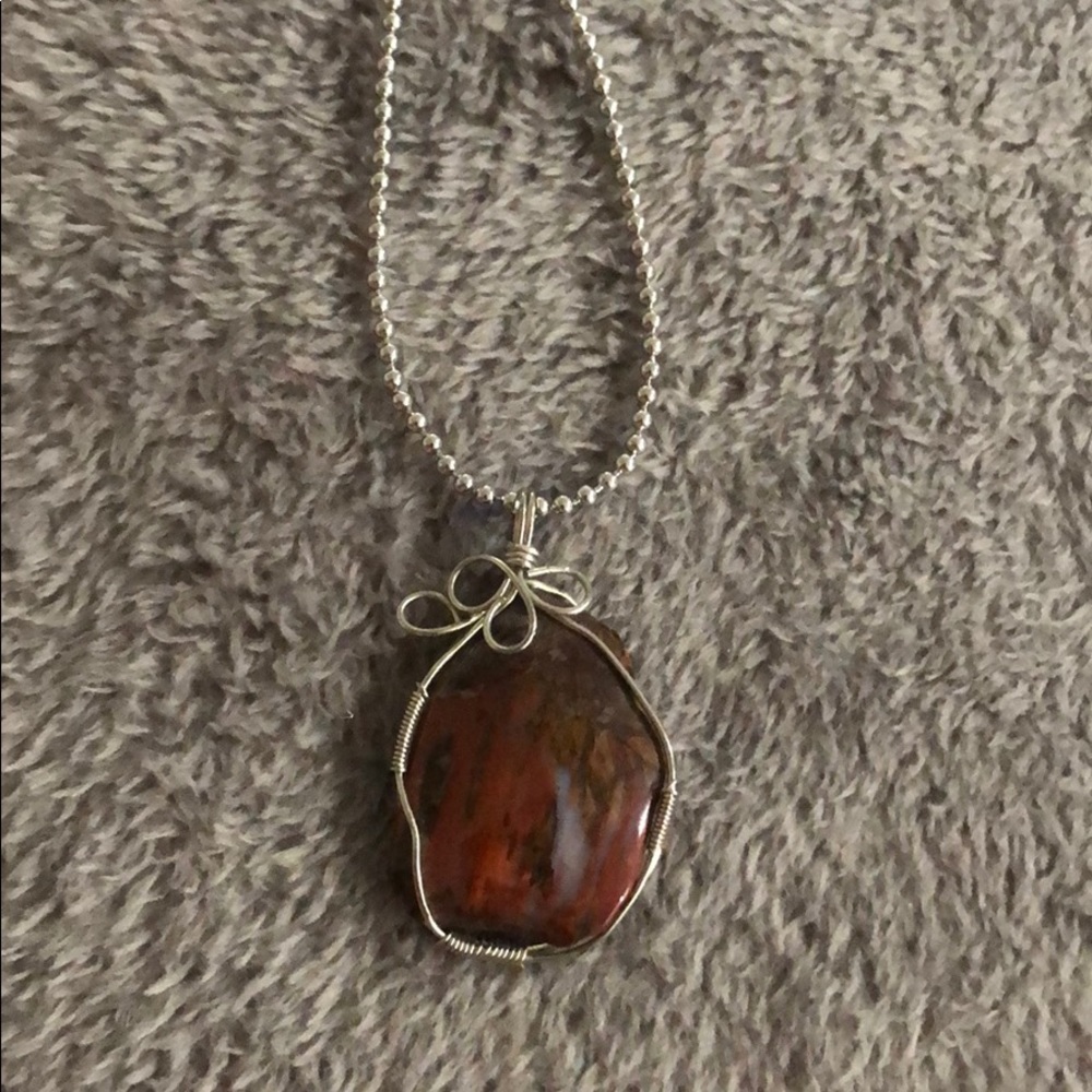 Authentic red tigers eye necklace